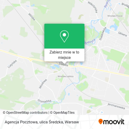 Mapa Agencja Pocztowa, ulica Średzka