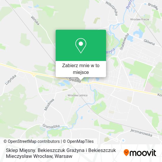 Mapa Sklep Mięsny. Bekieszczuk Grażyna i Bekieszczuk Mieczysław Wrocław