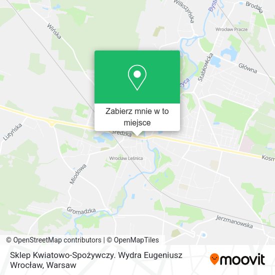 Mapa Sklep Kwiatowo-Spożywczy. Wydra Eugeniusz Wrocław