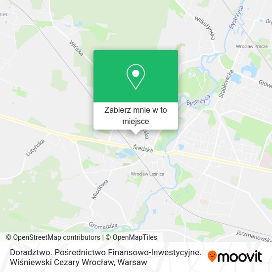 Mapa Doradztwo. Pośrednictwo Finansowo-Inwestycyjne. Wiśniewski Cezary Wrocław