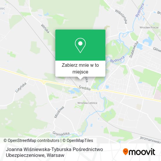 Mapa Joanna Wiśniewska-Tyburska Pośrednictwo Ubezpieczeniowe