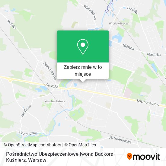 Mapa Pośrednictwo Ubezpieczeniowe Iwona Baćkora-Kuśnierz