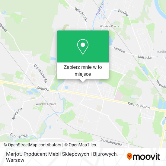 Mapa Merjot. Producent Mebli Sklepowych i Biurowych