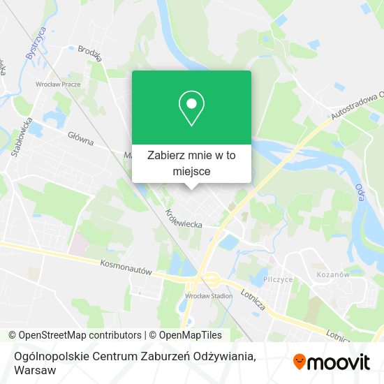 Mapa Ogólnopolskie Centrum Zaburzeń Odżywiania