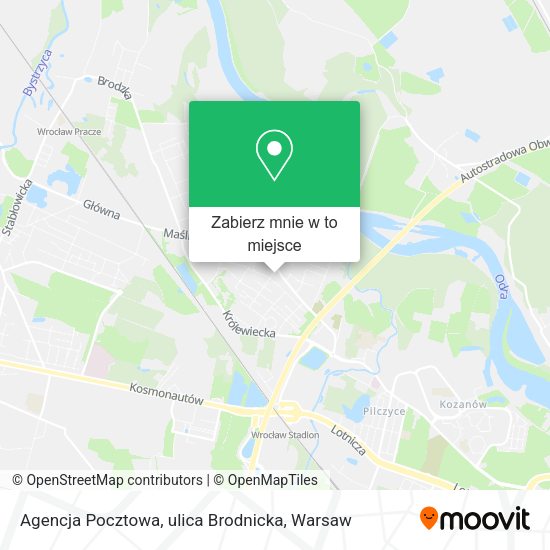 Mapa Agencja Pocztowa, ulica Brodnicka