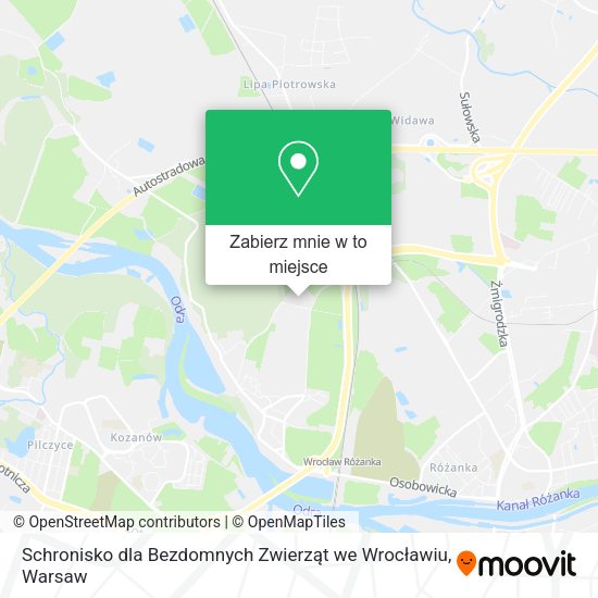 Mapa Schronisko dla Bezdomnych Zwierząt we Wrocławiu