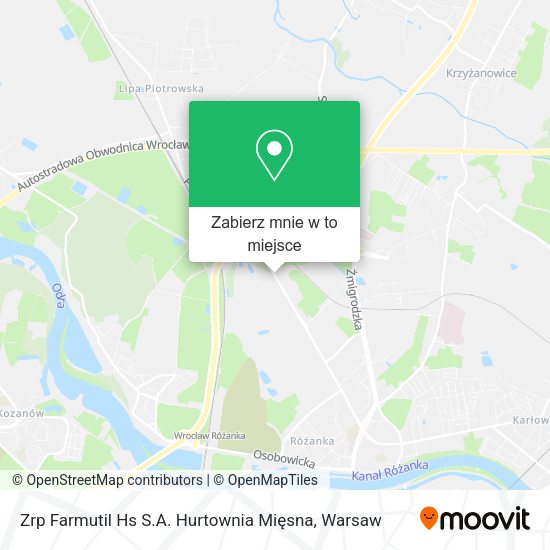 Mapa Zrp Farmutil Hs S.A. Hurtownia Mięsna