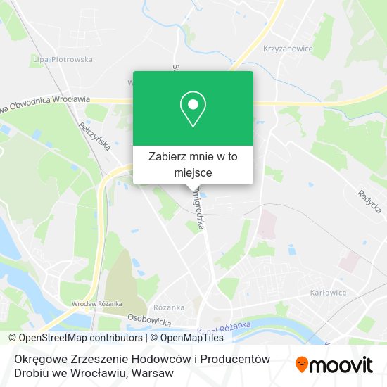 Mapa Okręgowe Zrzeszenie Hodowców i Producentów Drobiu we Wrocławiu