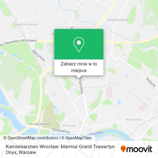 Mapa Kamieniarstwo Wrocław. Marmur Granit Trawertyn Onyx