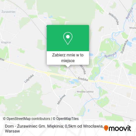 Mapa Dom - Żurawiniec Gm. Miękinia; 0,5km od Wrocławia