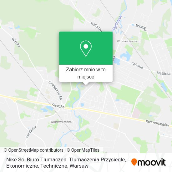 Mapa Nike Sc. Biuro Tlumaczen. Tlumaczenia Przysiegle, Ekonomiczne, Techniczne