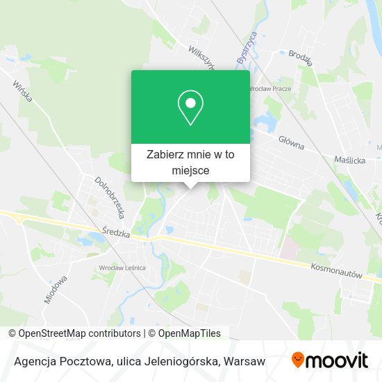 Mapa Agencja Pocztowa, ulica Jeleniogórska