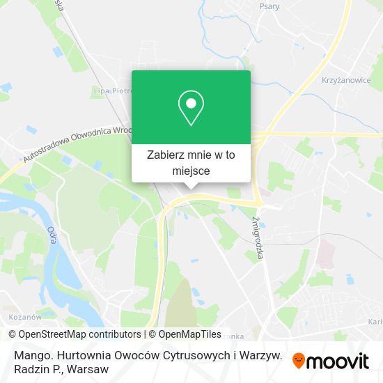 Mapa Mango. Hurtownia Owoców Cytrusowych i Warzyw. Radzin P.