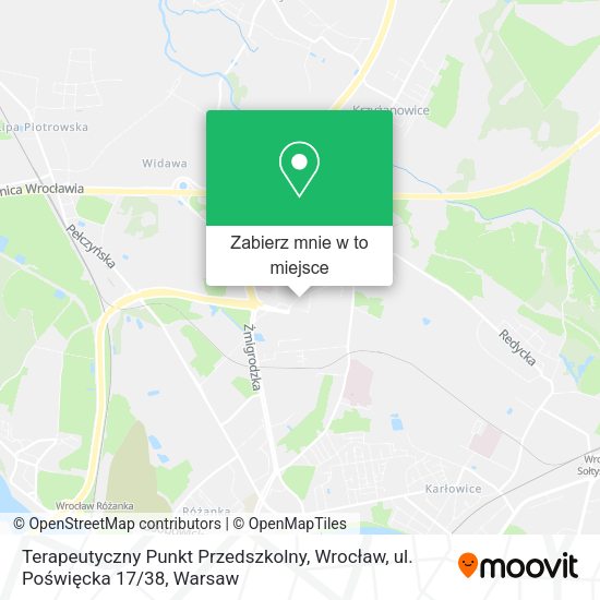 Mapa Terapeutyczny Punkt Przedszkolny, Wrocław, ul. Poświęcka 17 / 38