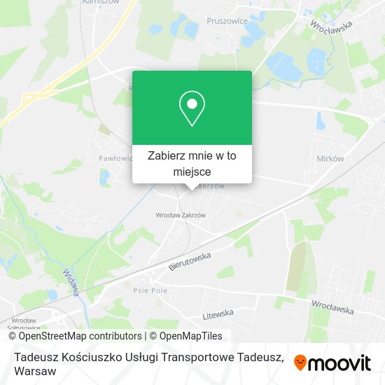 Mapa Tadeusz Kościuszko Usługi Transportowe Tadeusz