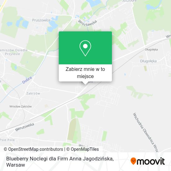 Mapa Blueberry Noclegi dla Firm Anna Jagodzińska