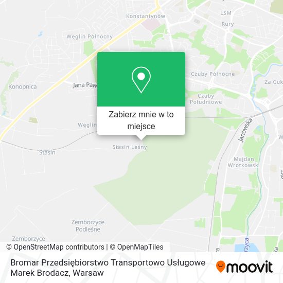 Mapa Bromar Przedsiębiorstwo Transportowo Usługowe Marek Brodacz