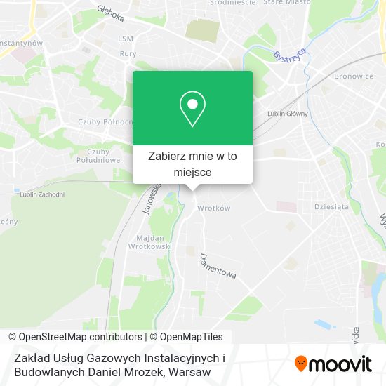 Mapa Zakład Usług Gazowych Instalacyjnych i Budowlanych Daniel Mrozek