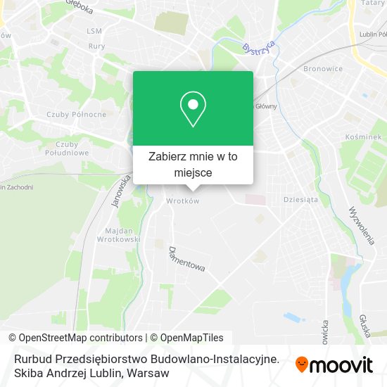 Mapa Rurbud Przedsiębiorstwo Budowlano-Instalacyjne. Skiba Andrzej Lublin