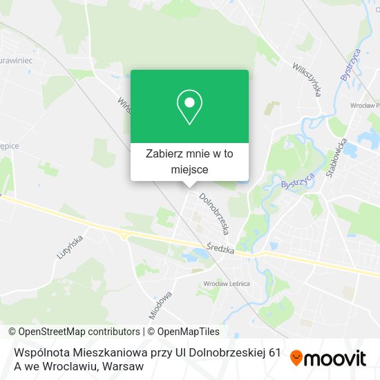 Mapa Wspólnota Mieszkaniowa przy Ul Dolnobrzeskiej 61 A we Wroclawiu