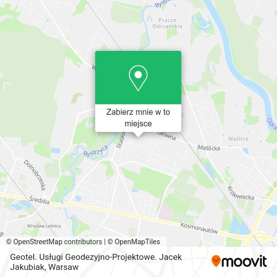 Mapa Geotel. Usługi Geodezyjno-Projektowe. Jacek Jakubiak