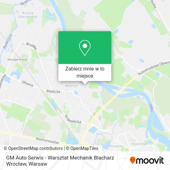 Mapa GM Auto Serwis - Warsztat Mechanik Blacharz Wrocław