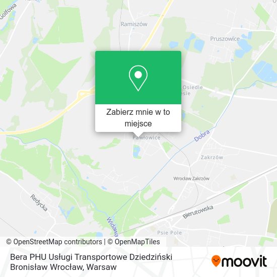 Mapa Bera PHU Usługi Transportowe Dziedziński Bronisław Wrocław