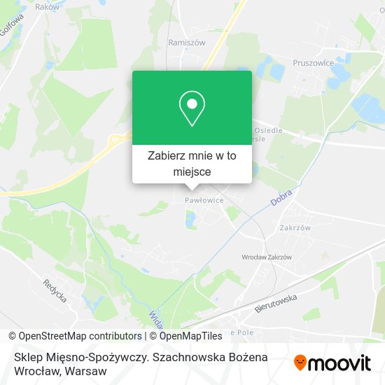 Mapa Sklep Mięsno-Spożywczy. Szachnowska Bożena Wrocław