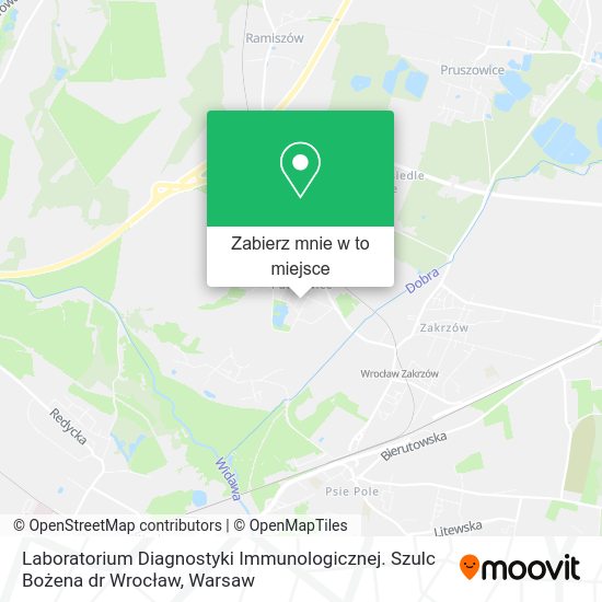 Mapa Laboratorium Diagnostyki Immunologicznej. Szulc Bożena dr Wrocław