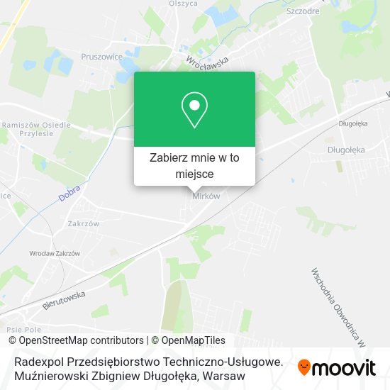 Mapa Radexpol Przedsiębiorstwo Techniczno-Usługowe. Muźnierowski Zbigniew Długołęka