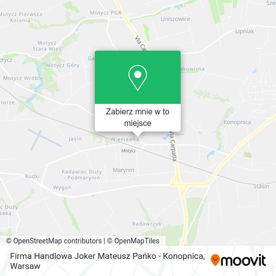 Mapa Firma Handlowa Joker Mateusz Pańko - Konopnica