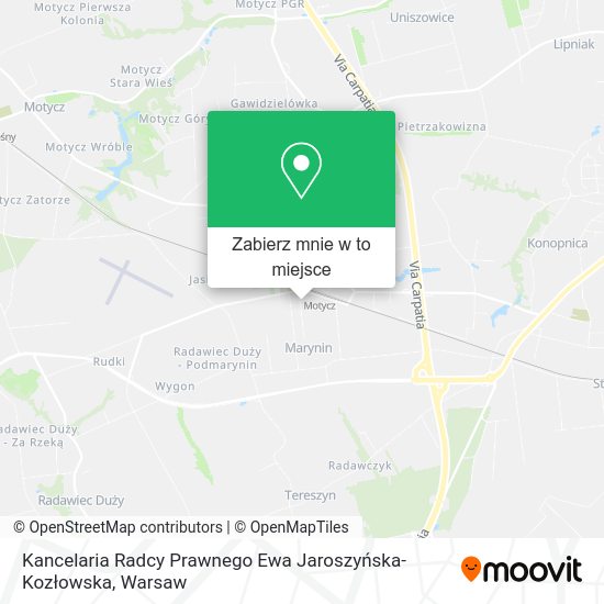 Mapa Kancelaria Radcy Prawnego Ewa Jaroszyńska-Kozłowska