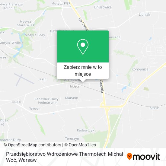 Mapa Przedsiębiorstwo Wdrożeniowe Thermotech Michał Woć