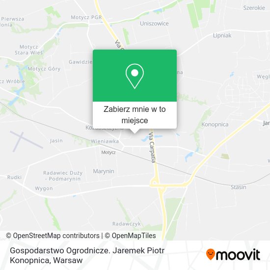 Mapa Gospodarstwo Ogrodnicze. Jaremek Piotr Konopnica