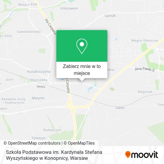 Mapa Szkoła Podstawowa im. Kardynała Stefana Wyszyńskiego w Konopnicy