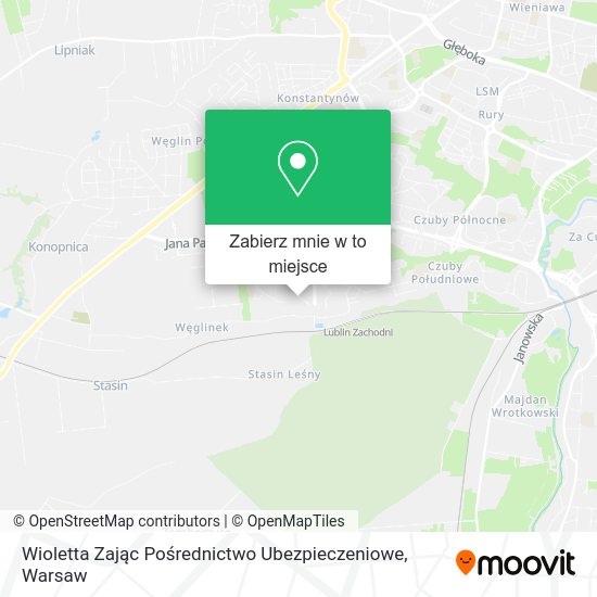 Mapa Wioletta Zając Pośrednictwo Ubezpieczeniowe