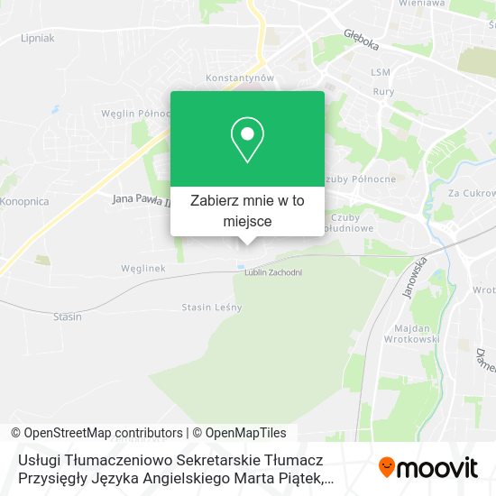 Mapa Usługi Tłumaczeniowo Sekretarskie Tłumacz Przysięgły Języka Angielskiego Marta Piątek