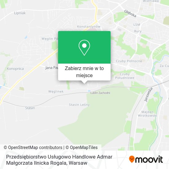 Mapa Przedsiębiorstwo Usługowo Handlowe Admar Małgorzata Ilnicka Rogala