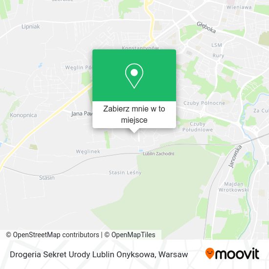 Mapa Drogeria Sekret Urody Lublin Onyksowa