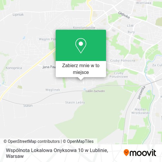 Mapa Wspólnota Lokalowa Onyksowa 10 w Lublinie