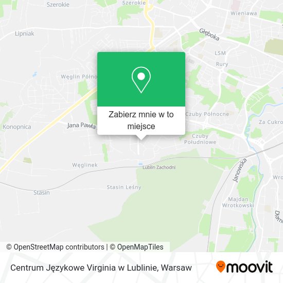 Mapa Centrum Językowe Virginia w Lublinie