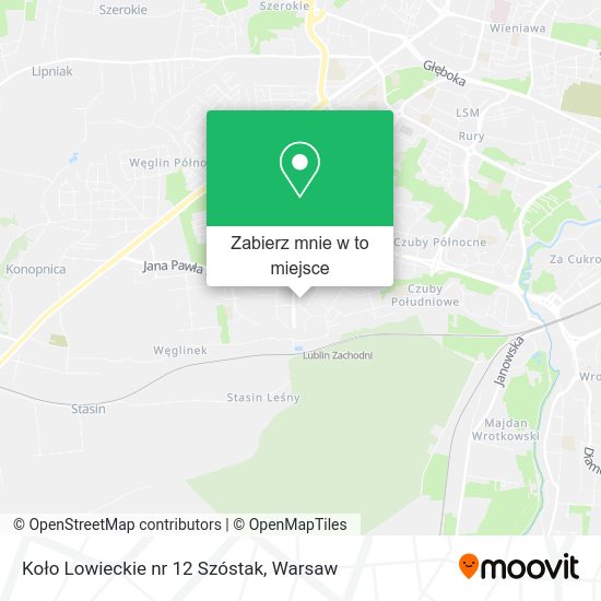 Mapa Koło Lowieckie nr 12 Szóstak