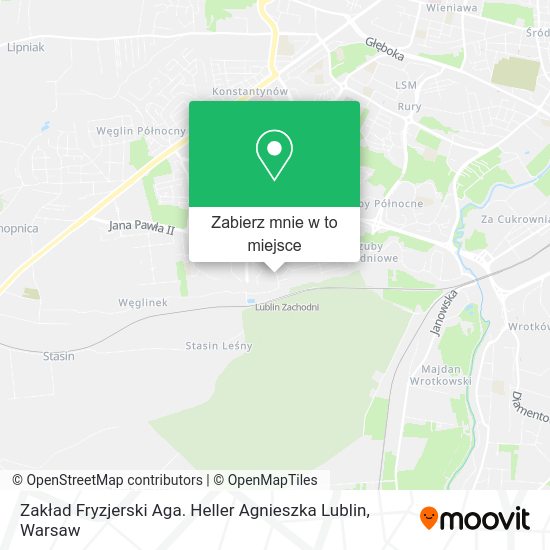 Mapa Zakład Fryzjerski Aga. Heller Agnieszka Lublin