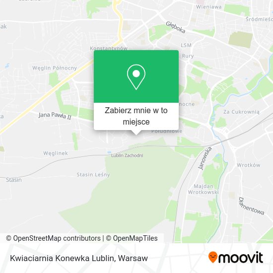 Mapa Kwiaciarnia Konewka Lublin