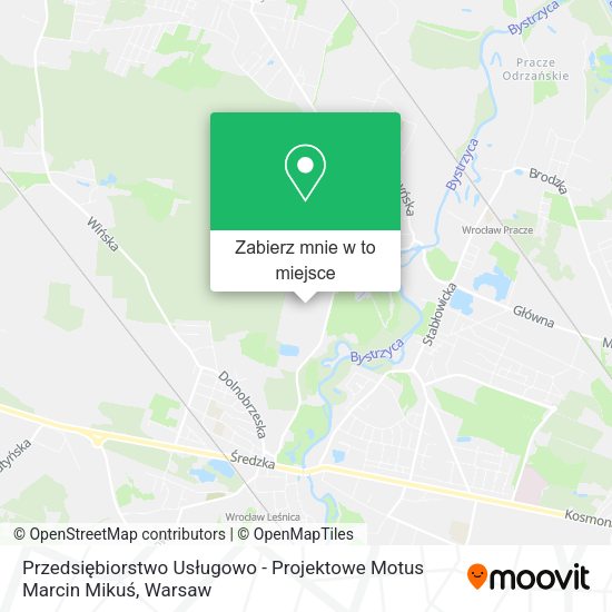 Mapa Przedsiębiorstwo Usługowo - Projektowe Motus Marcin Mikuś