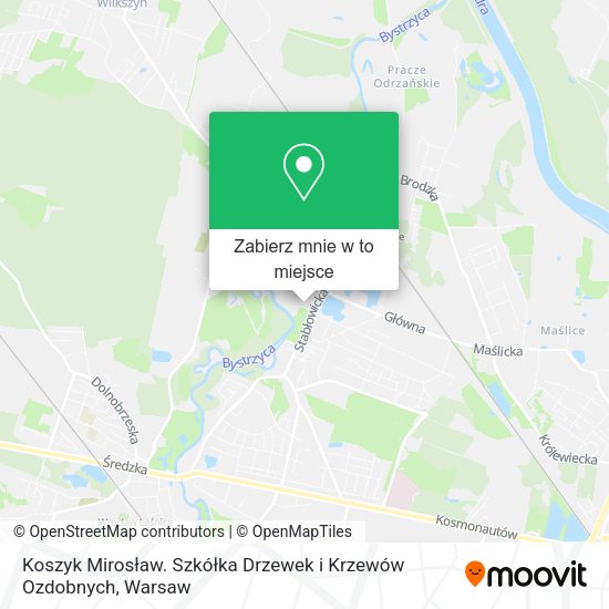 Mapa Koszyk Mirosław. Szkółka Drzewek i Krzewów Ozdobnych