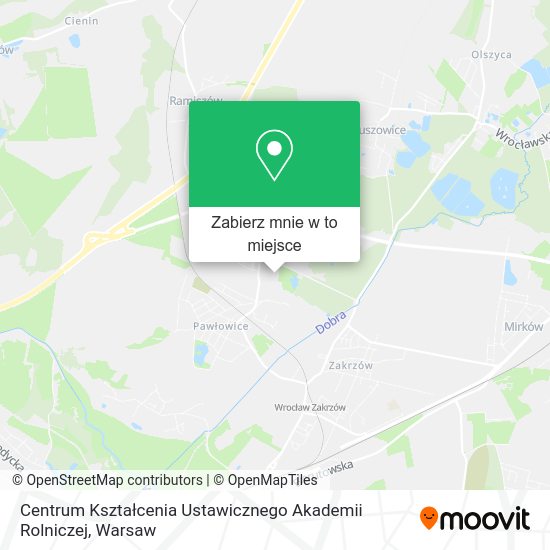 Mapa Centrum Kształcenia Ustawicznego Akademii Rolniczej