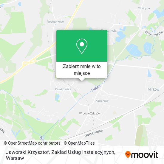 Mapa Jaworski Krzysztof. Zakład Usług Instalacyjnych