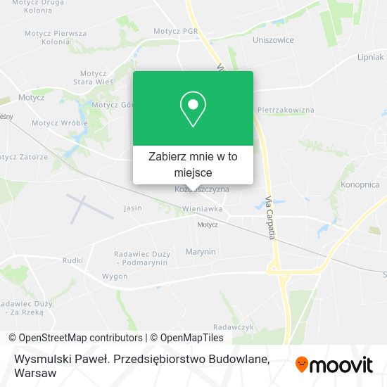 Mapa Wysmulski Paweł. Przedsiębiorstwo Budowlane