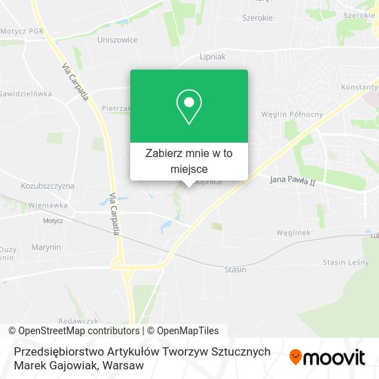 Mapa Przedsiębiorstwo Artykułów Tworzyw Sztucznych Marek Gajowiak